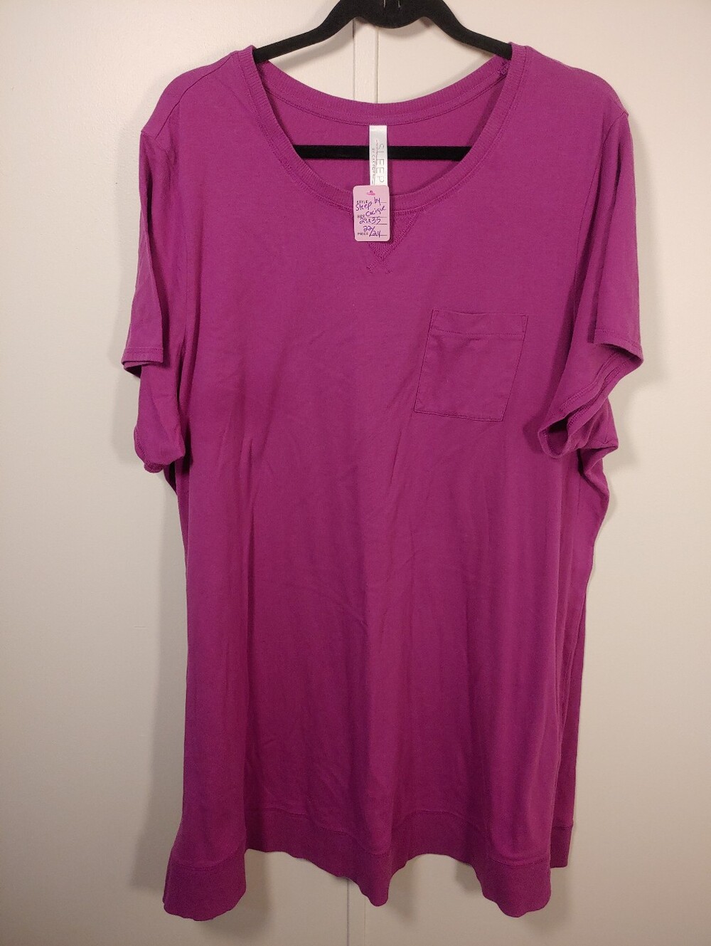 22/24 Sleep By Cacique Magenta Comfy & Cozy short Sleeve Nightshirt